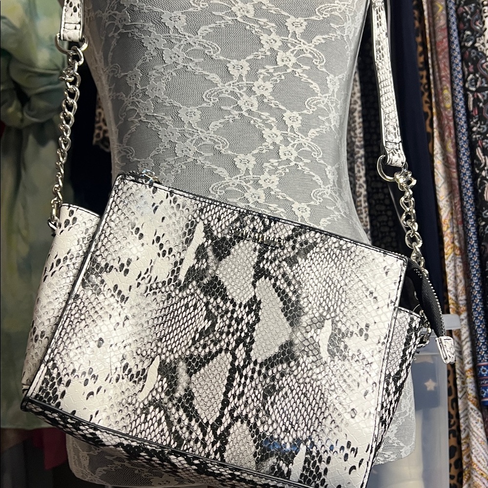 Steve Madden Snakeskin Crossbody Bag with Chain Strap